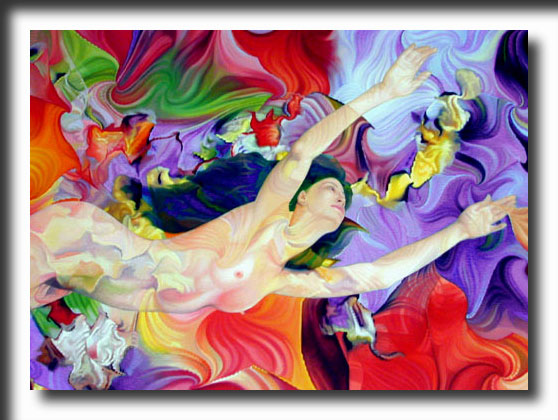 Immersion close-up #1, digital painting, surreal painting, fantasy art, nudes, painting, illusion