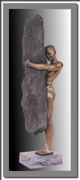 Pinder {rear}(half life-size, 46 in), bronze, black granite base, sculpture, figure sculpture, fine art, women, figurines, nudes, bronze, resin