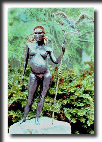 Pregnant, metal sculpture, steel, welded sculpture, fine art sculpture, sculpture, women, nudes, figurines