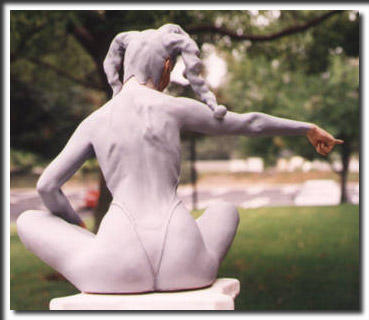 Teresa {rear}(half life-size), painted fiberglass, sculpture, figure sculpture, fine art, women, figurines, nudes, bronze, resin