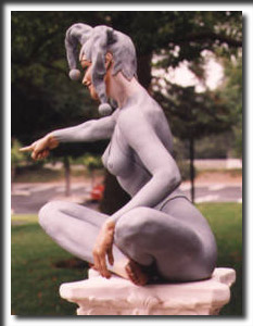 Teresa {left side}(half life-size), painted fiberglass, sculpture, figure sculpture, fine art, women, figurines, nudes, bronze, resin
