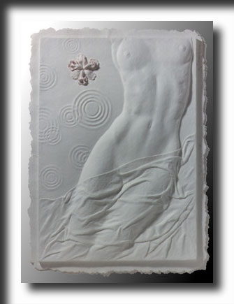 liquid Dreams, too (approx 22x30x2 in), cast paper, paper sculpture, sculpture, figure sculpture, fine art, women, figurines, nudes